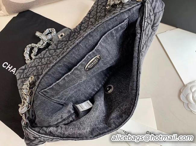 Luxurious Cheapest CHANEL Denim flap bag AS1113 grey