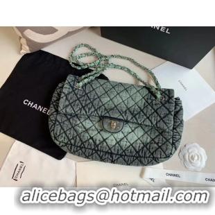 Most Popular CHANEL Denim flap bag AS1113 green