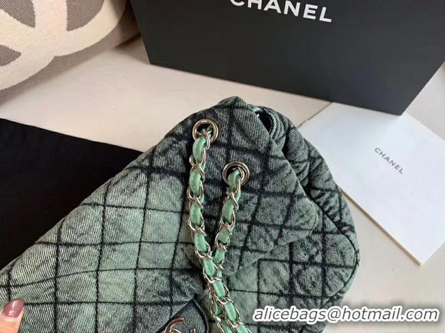 Most Popular CHANEL Denim flap bag AS1113 green