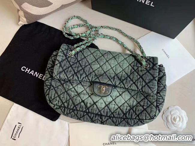 Most Popular CHANEL Denim flap bag AS1113 green