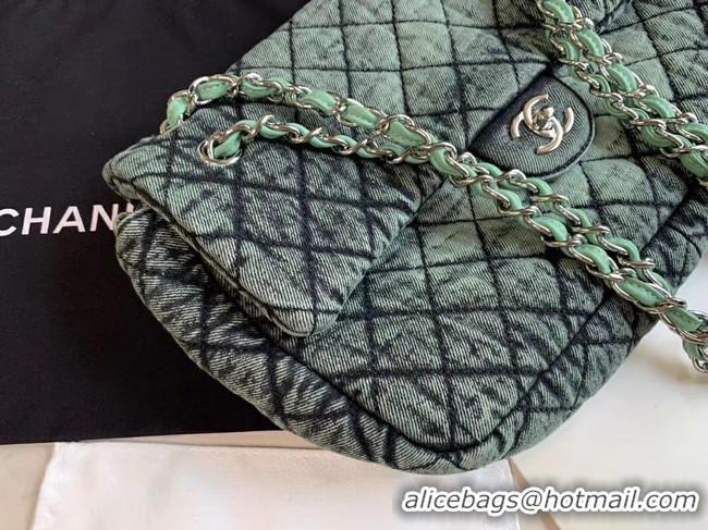 Most Popular CHANEL Denim flap bag AS1113 green