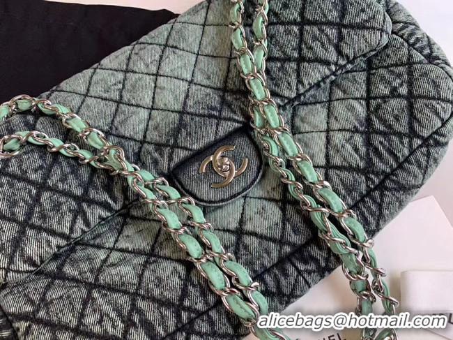 Most Popular CHANEL Denim flap bag AS1113 green