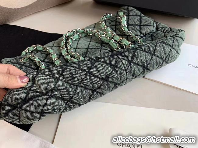 Most Popular CHANEL Denim flap bag AS1113 green