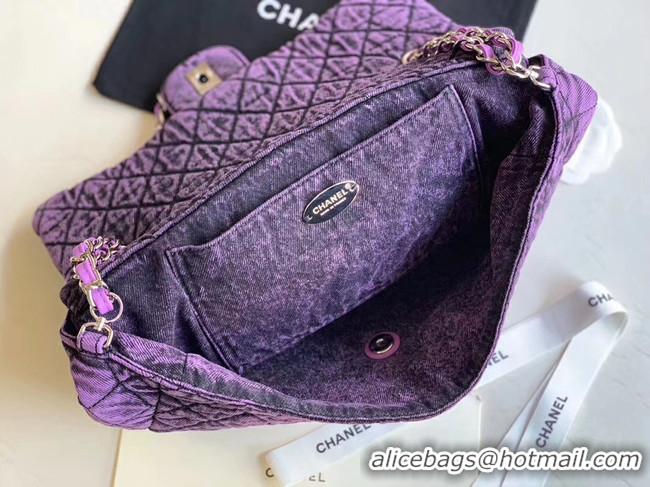 Good Looking CHANEL Denim flap bag AS1113 purple