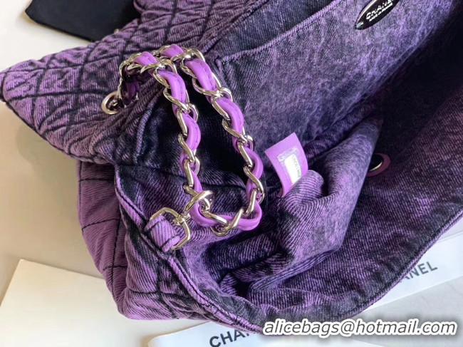 Good Looking CHANEL Denim flap bag AS1113 purple