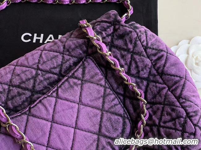 Good Looking CHANEL Denim flap bag AS1113 purple