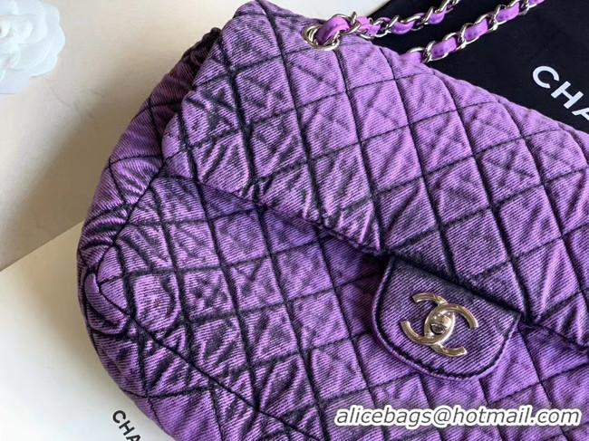 Good Looking CHANEL Denim flap bag AS1113 purple