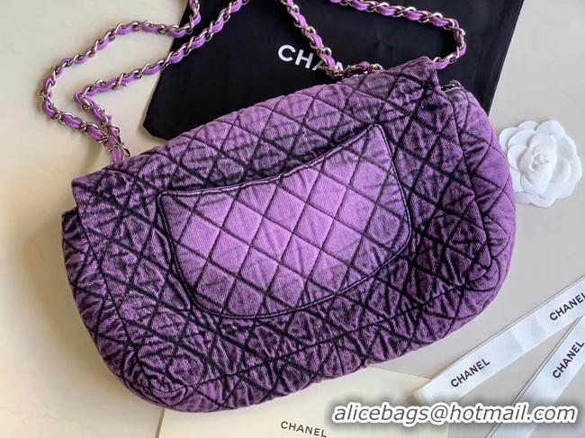 Good Looking CHANEL Denim flap bag AS1113 purple