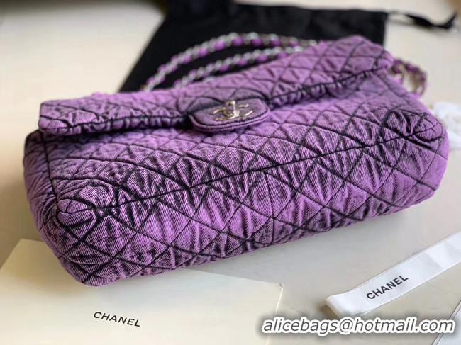 Good Looking CHANEL Denim flap bag AS1113 purple