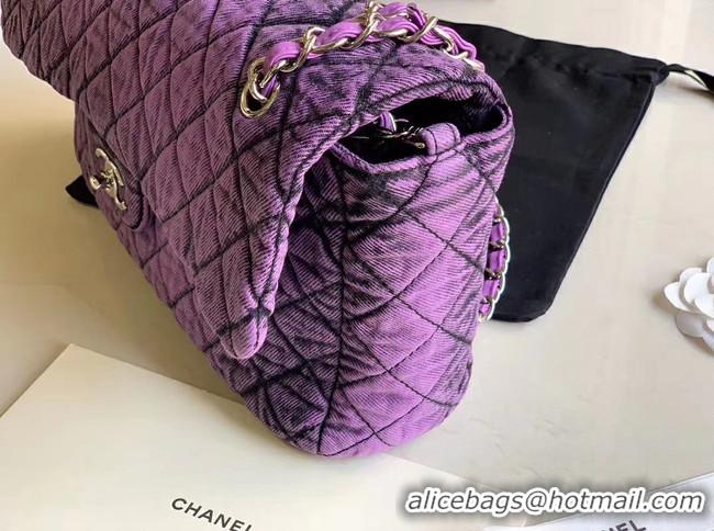 Good Looking CHANEL Denim flap bag AS1113 purple