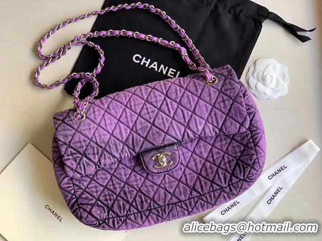 Good Looking CHANEL Denim flap bag AS1113 purple