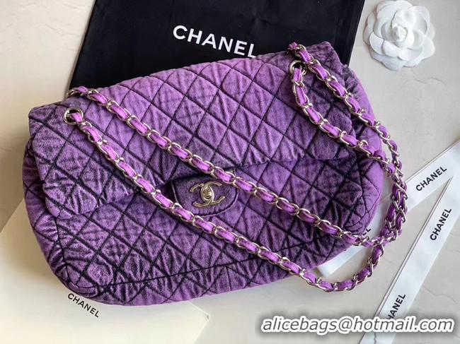 Good Looking CHANEL Denim flap bag AS1113 purple