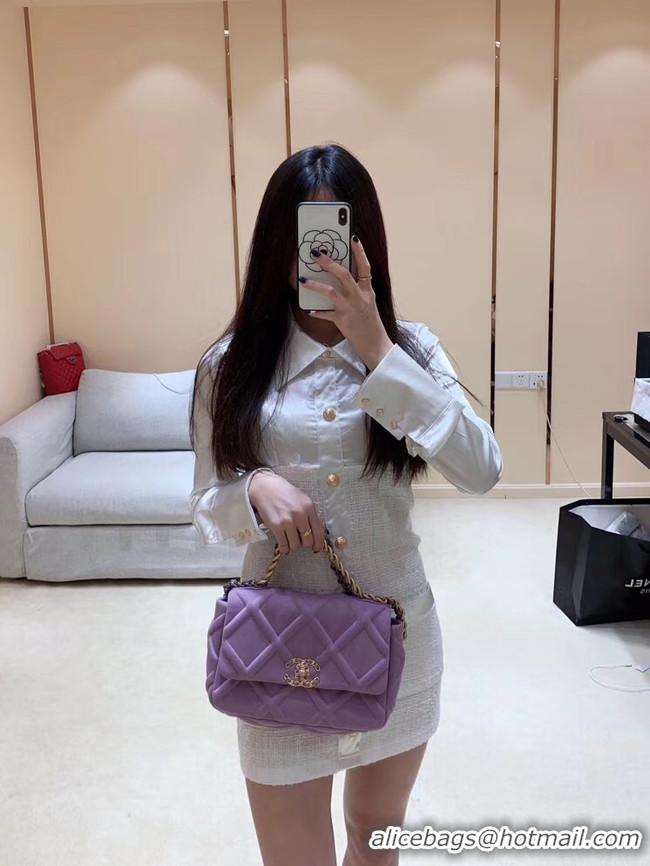 Imitation Charming CHANEL 19 Flap Bag AS1160 Lavender