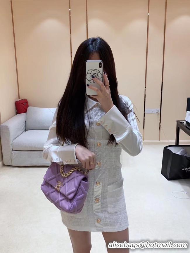 Imitation Charming CHANEL 19 Flap Bag AS1160 Lavender