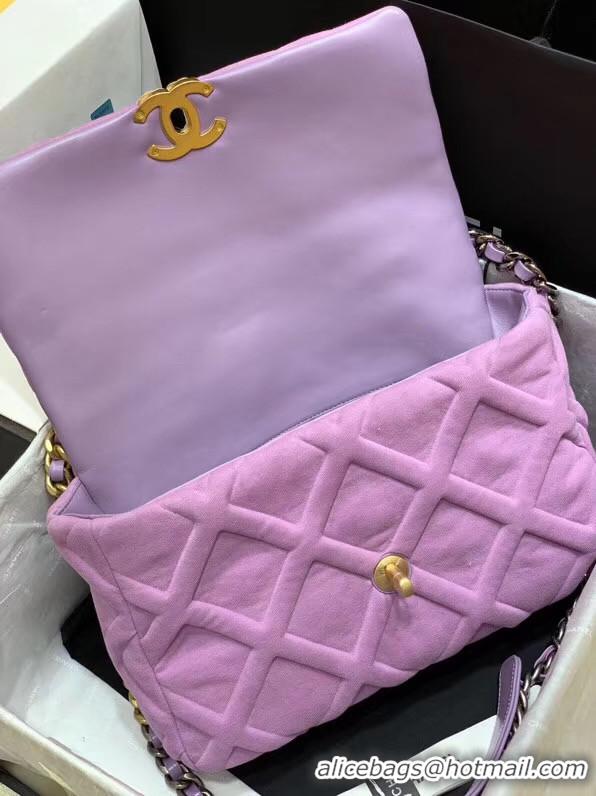 Imitation Charming CHANEL 19 Flap Bag AS1160 Lavender