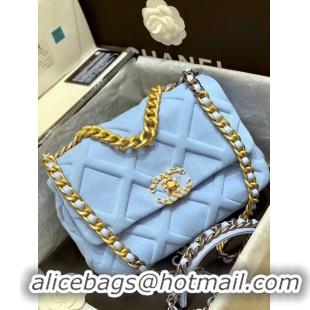 Luxury Discount CHANEL 19 Flap Bag AS1161 light blue