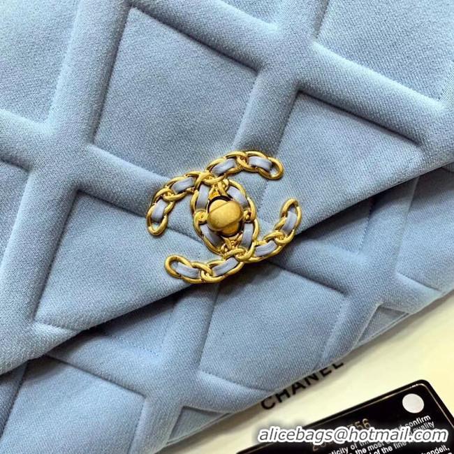 Luxury Discount CHANEL 19 Flap Bag AS1161 light blue