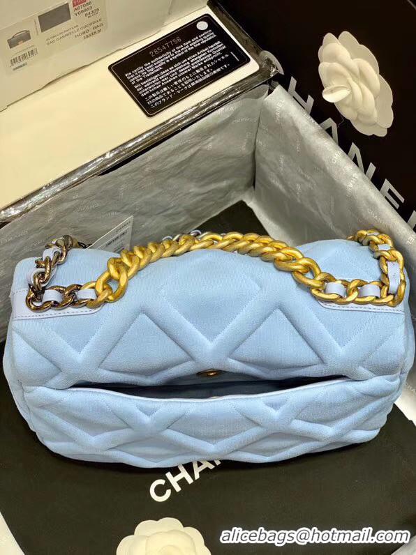 Luxury Discount CHANEL 19 Flap Bag AS1161 light blue