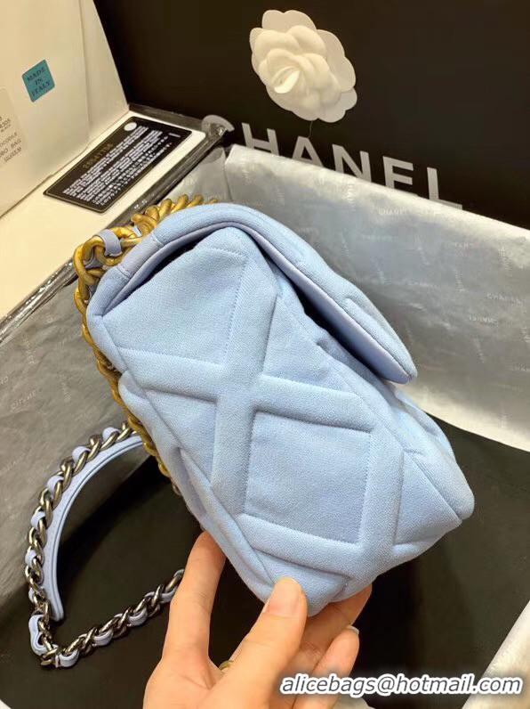 Luxury Discount CHANEL 19 Flap Bag AS1161 light blue