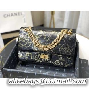 Elegant Chanel Flap Shoulder Bag Original Crocodile Leather Black&Gold A1112 Gold