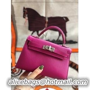 Trendy Design Hermes original mini Kelly chevre mysore K19CM rose&silver Metal