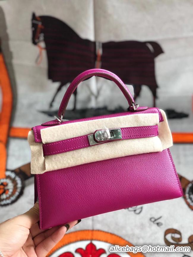 Trendy Design Hermes original mini Kelly chevre mysore K19CM rose&silver Metal