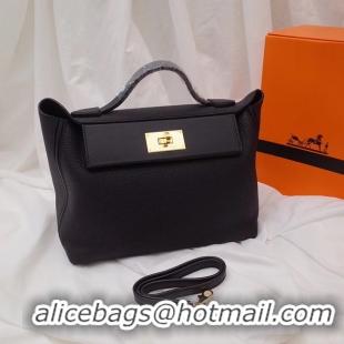 Good Quality Hermes Kelly togo Leather Tote Bag H2424 Black