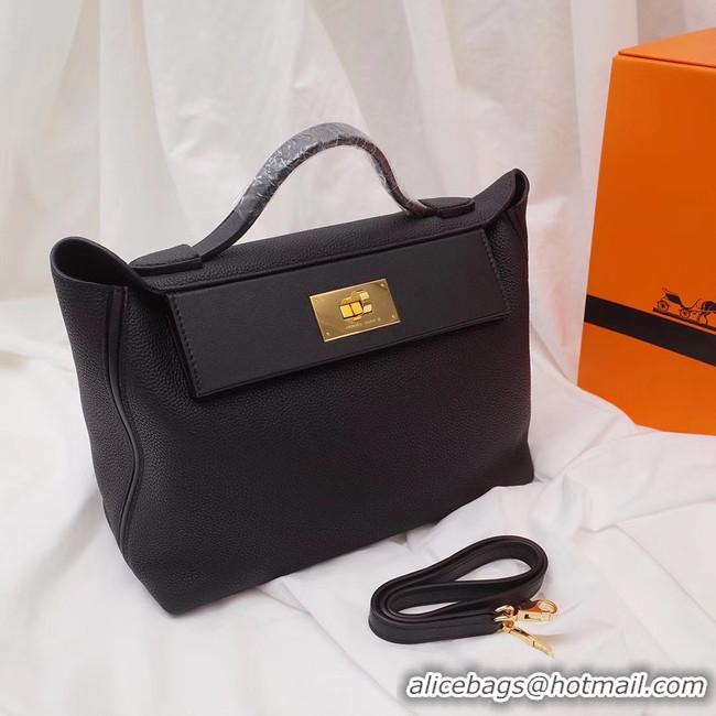 Good Quality Hermes Kelly togo Leather Tote Bag H2424 Black