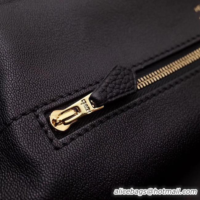 Good Quality Hermes Kelly togo Leather Tote Bag H2424 Black