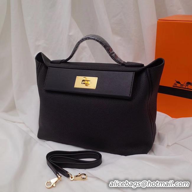 Good Quality Hermes Kelly togo Leather Tote Bag H2424 Black