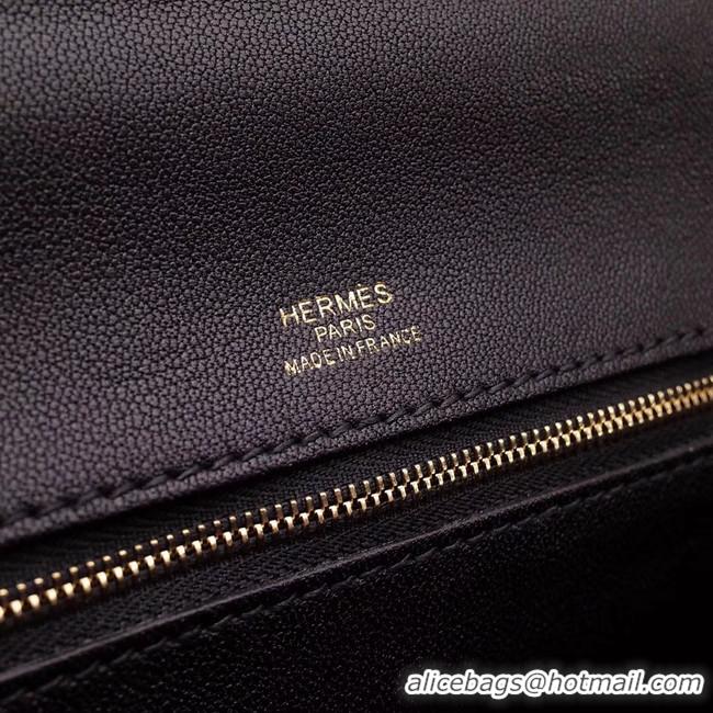 Good Quality Hermes Kelly togo Leather Tote Bag H2424 Black