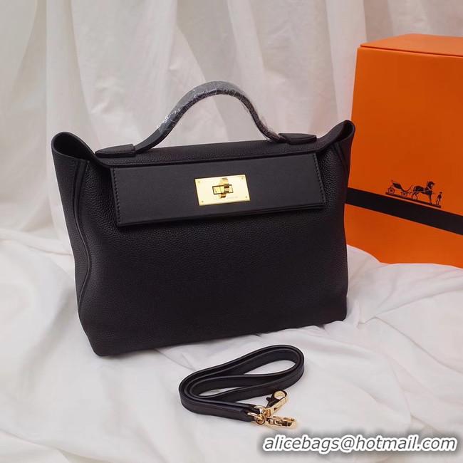 Good Quality Hermes Kelly togo Leather Tote Bag H2424 Black