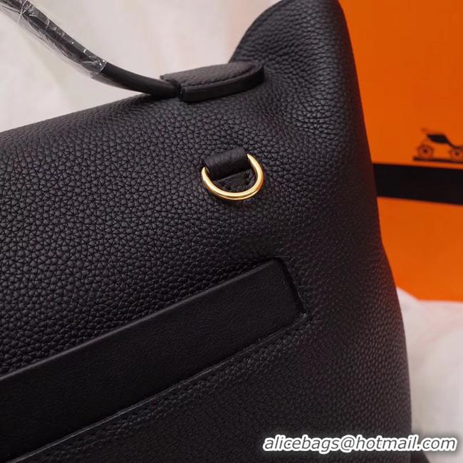 Good Quality Hermes Kelly togo Leather Tote Bag H2424 Black