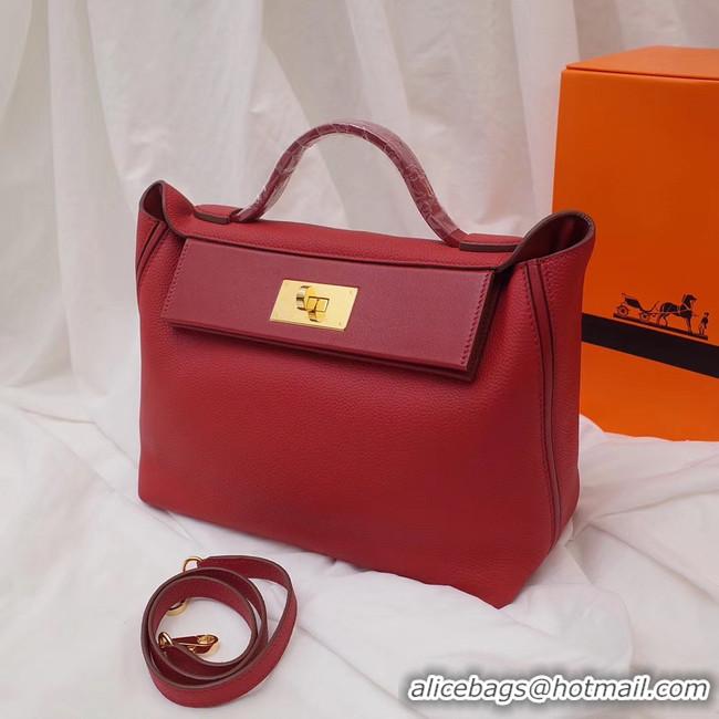 Imitation Classic Hermes Kelly togo Leather Tote Bag H2424 Red