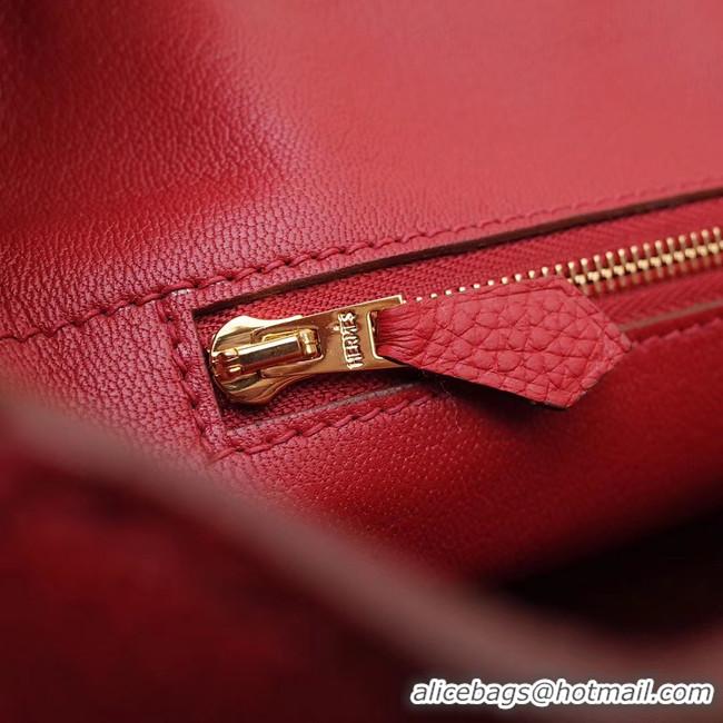 Imitation Classic Hermes Kelly togo Leather Tote Bag H2424 Red