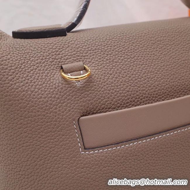 Pretty Style Discount Hermes Kelly togo Leather Tote Bag H2424 grey