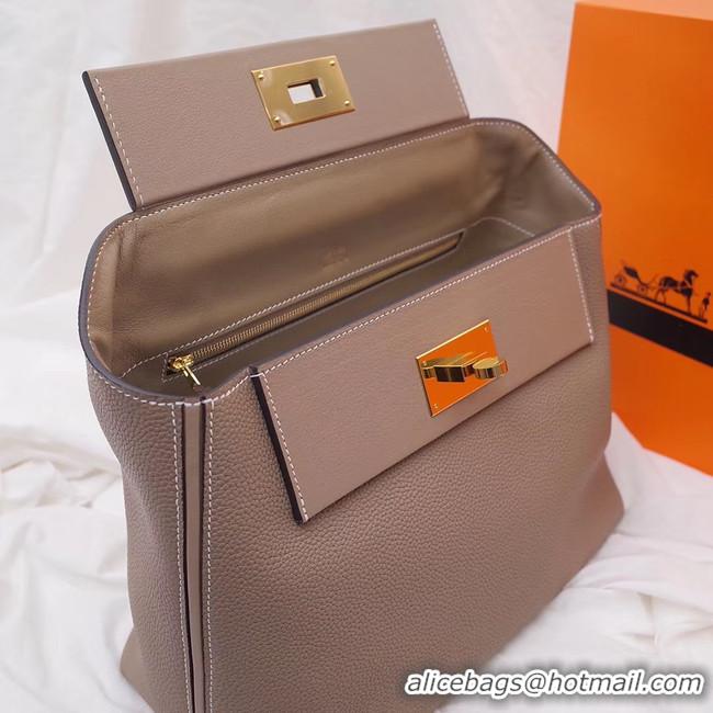 Pretty Style Discount Hermes Kelly togo Leather Tote Bag H2424 grey