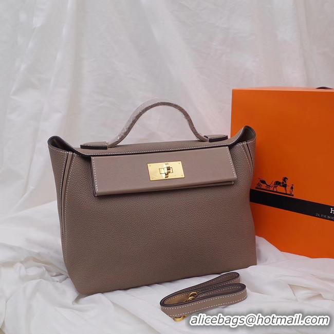 Pretty Style Discount Hermes Kelly togo Leather Tote Bag H2424 grey