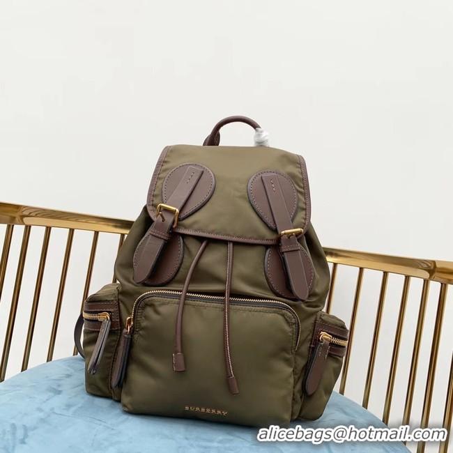 Famous Faux Burberry Large Backpack Fabric BU3699 green