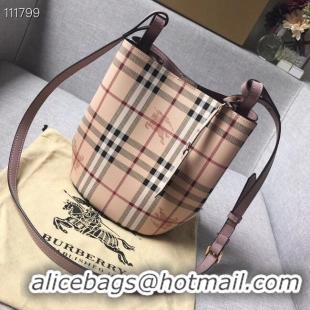 Market Sells BURBERRY Banner small vintage check and leather tote Bag 1581 pink