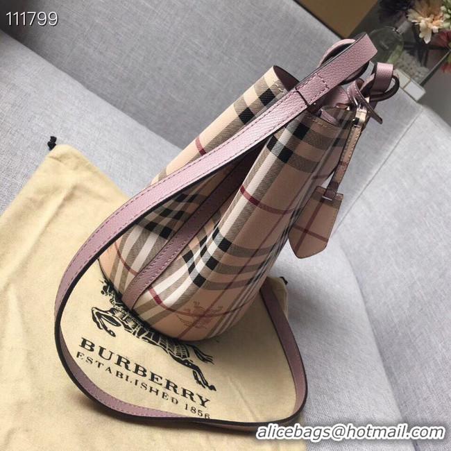 Market Sells BURBERRY Banner small vintage check and leather tote Bag 1581 pink