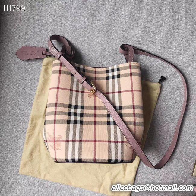 Market Sells BURBERRY Banner small vintage check and leather tote Bag 1581 pink