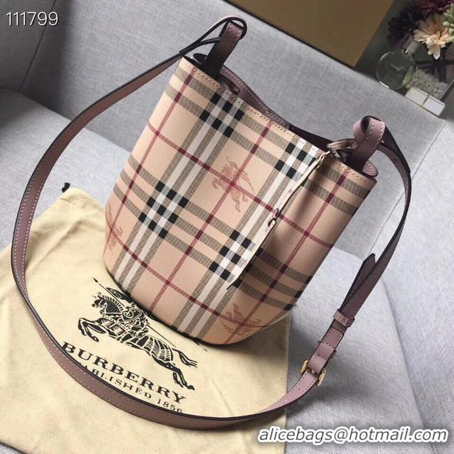 Market Sells BURBERRY Banner small vintage check and leather tote Bag 1581 pink