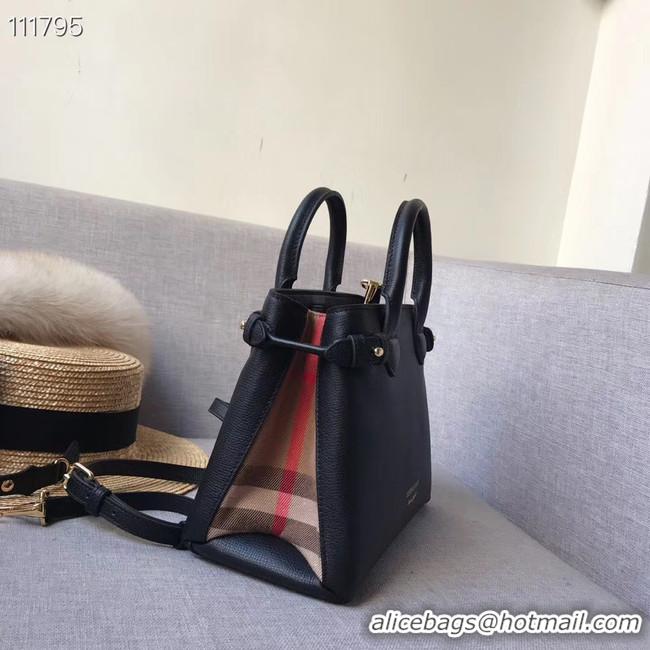 Traditional Specials  BurBerry Leather Tote Bag 7461 black