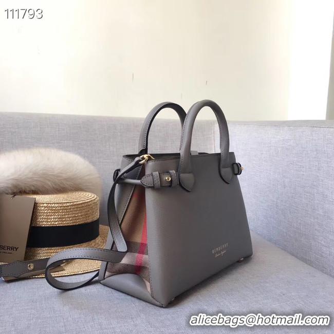 Shop Duplicate BurBerry Leather Tote Bag 7461 grey