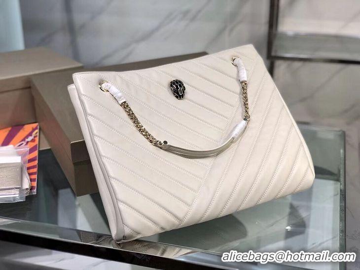 Popular Style BVLGARI Shoulder Bag Calfskin Leather B287996 cream