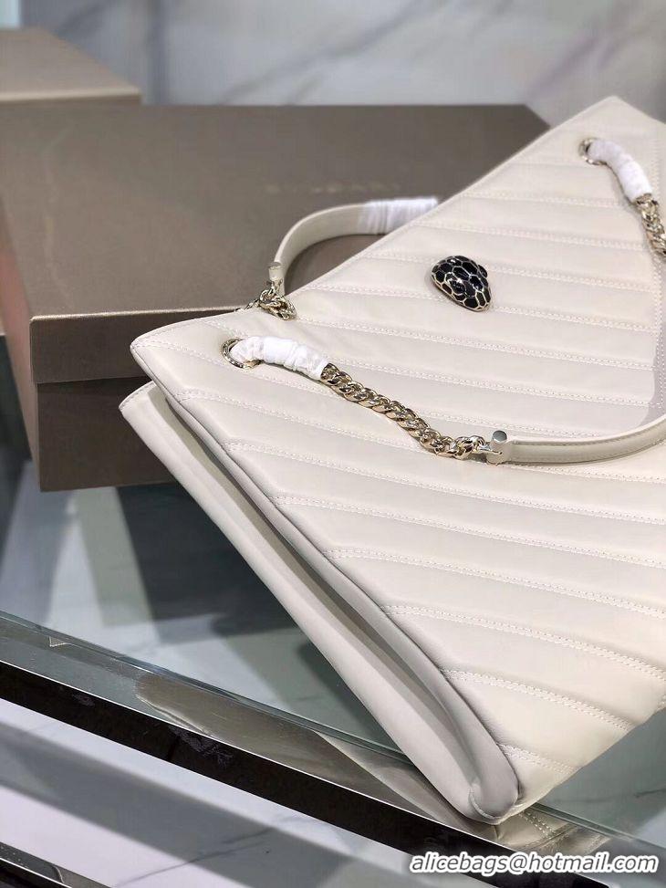 Popular Style BVLGARI Shoulder Bag Calfskin Leather B287996 cream