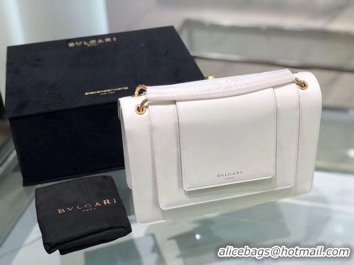 Buy Duplicate BVLGARI Serpenti Forever leather shoulder bag B288620 white