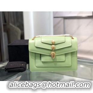 Unique Cheapest BVLGARI Serpenti Forever leather shoulder bag B288620 green