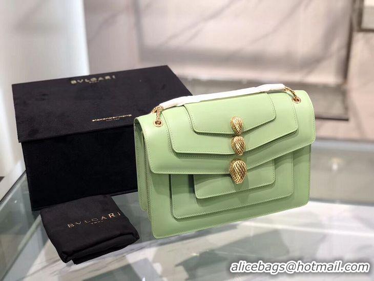 Unique Cheapest BVLGARI Serpenti Forever leather shoulder bag B288620 green